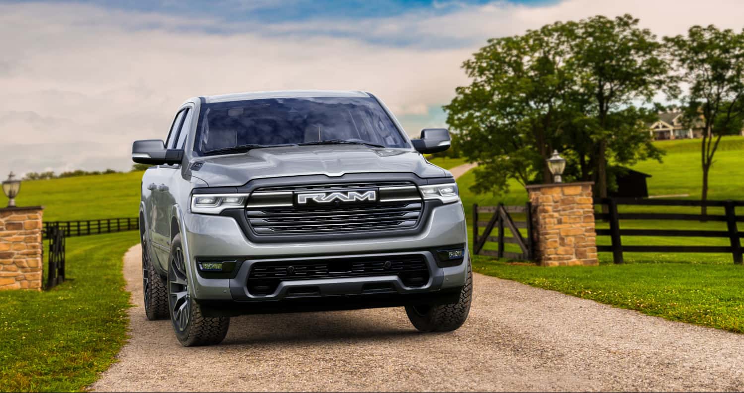 Ram 1500 parked on a gravel road