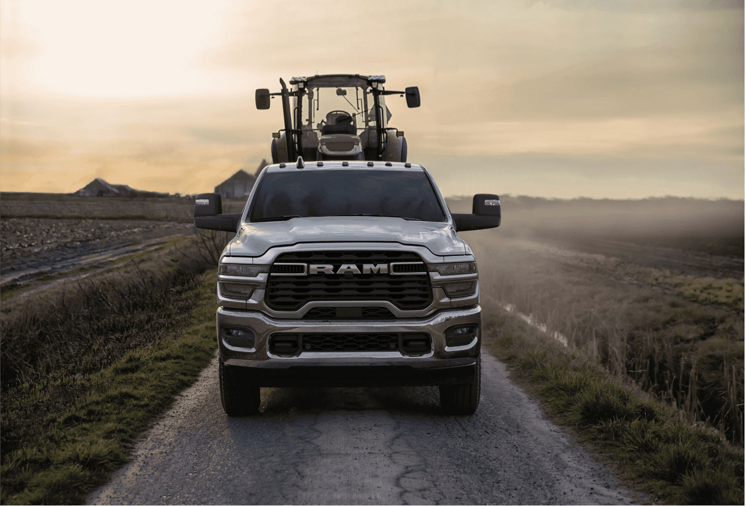 Heavy duty truck with trailer attached