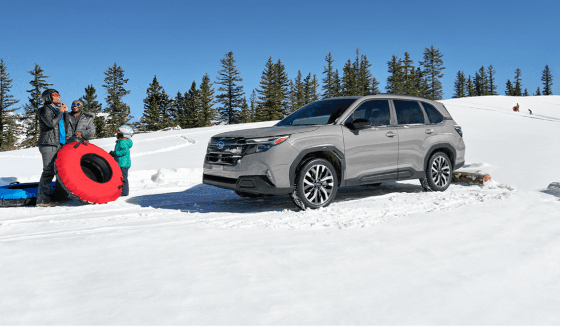 Subaru Forester parked in Alaska snow