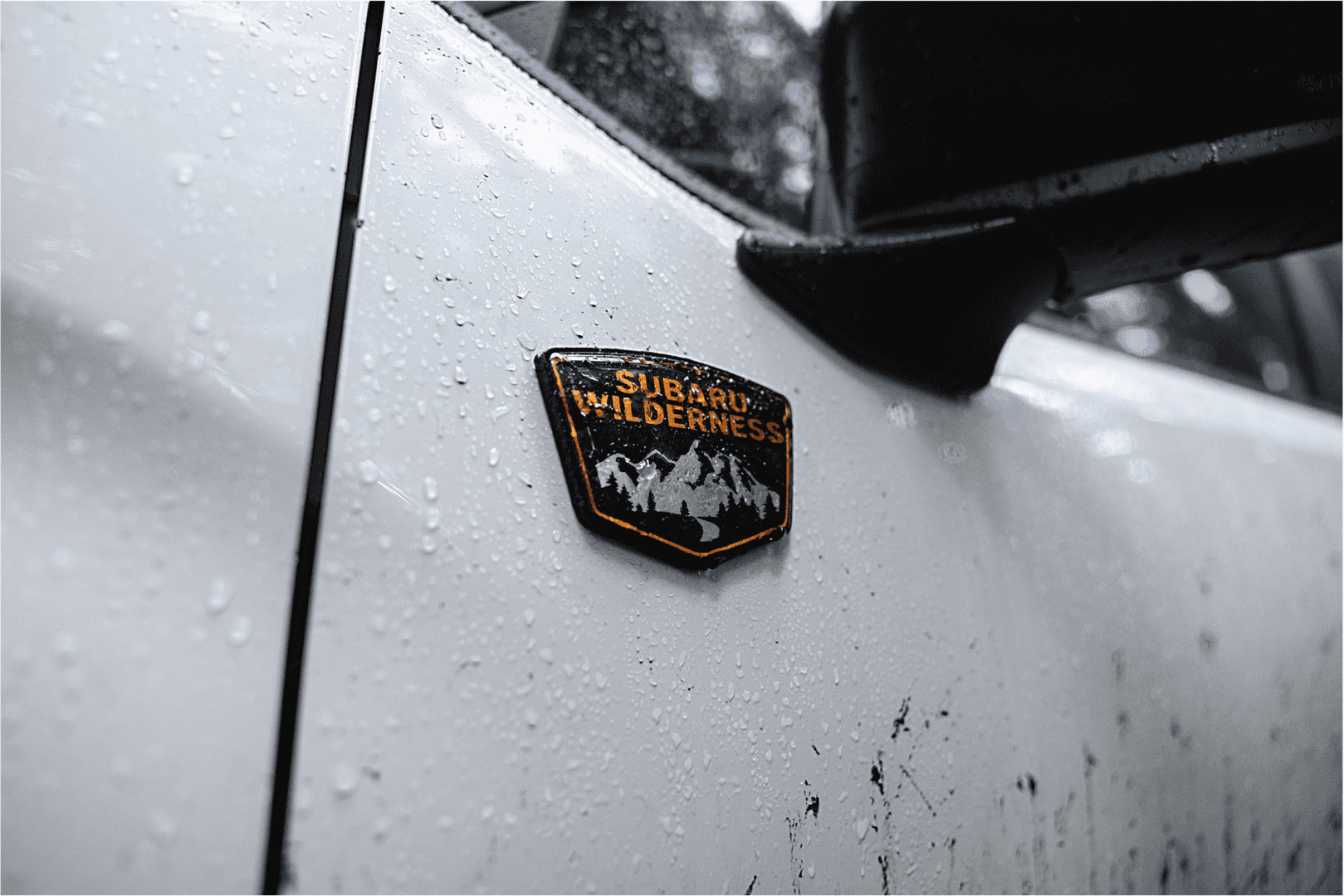 Close up of Subaru Forester Wilderness nameplate at Juneau Subaru