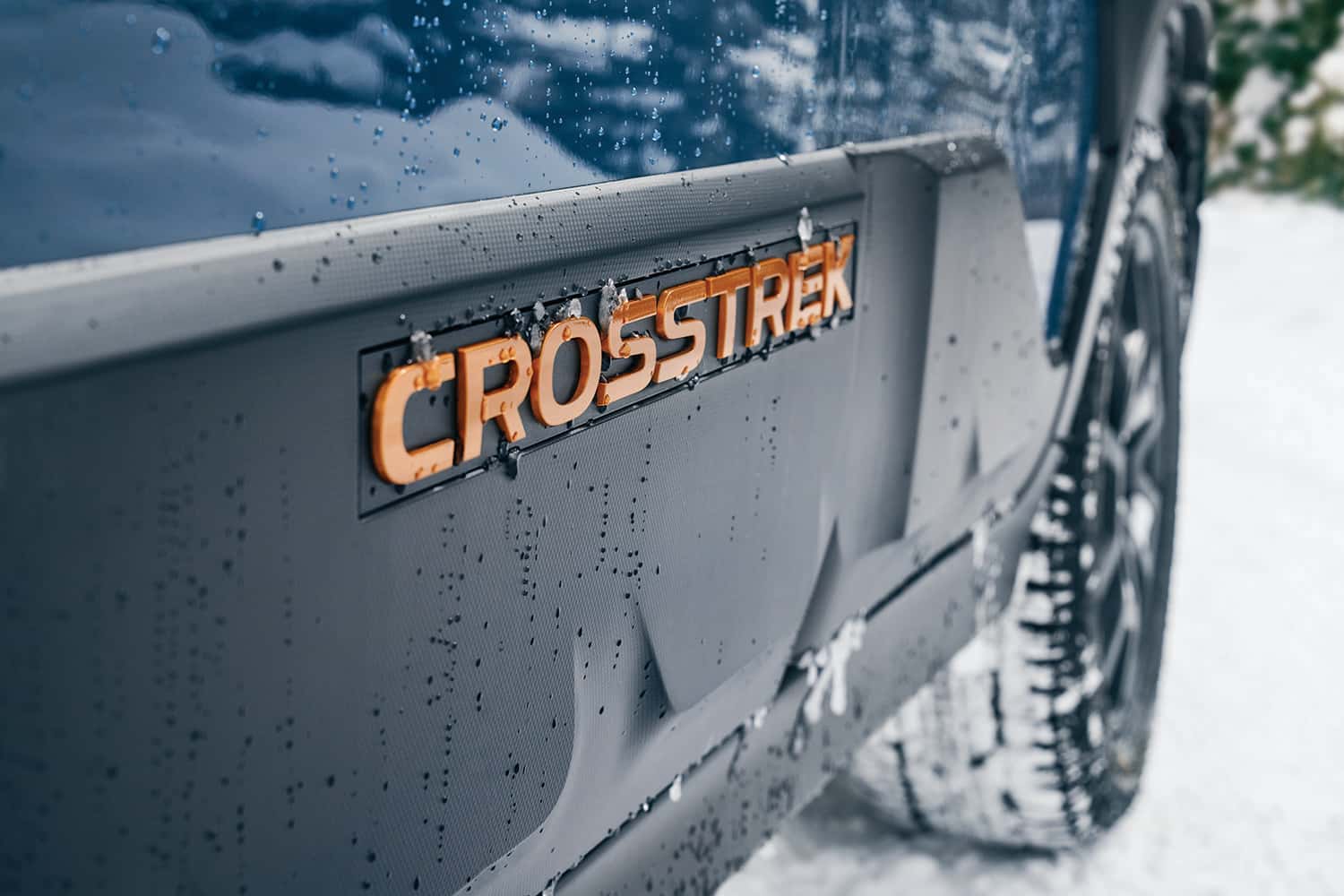 Subaru Crosstrek driving in snowy Alaska conditions
