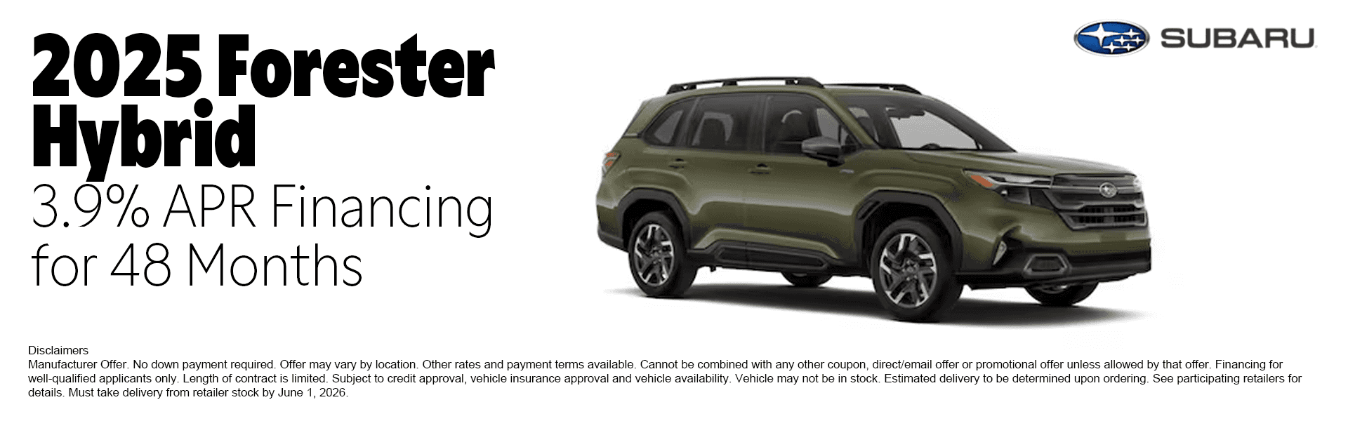Subaru Forester special offer at Juneau Auto Mall Alaska