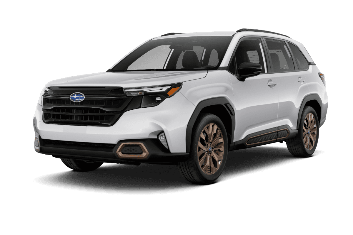 2026 Subaru Forester Sport trim in Crystal White Pearl