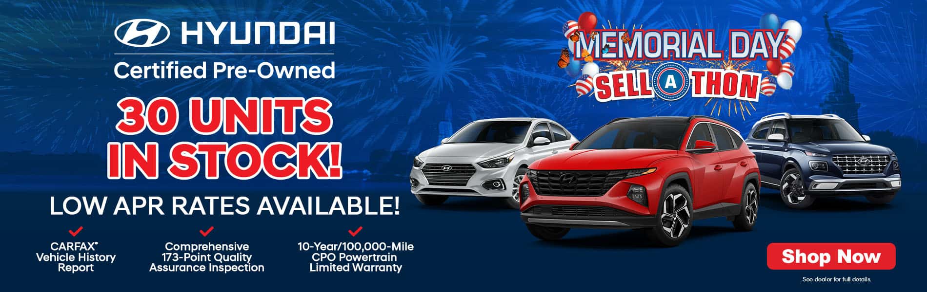 30 Certified Pre-Owned Hyundais In-Stock