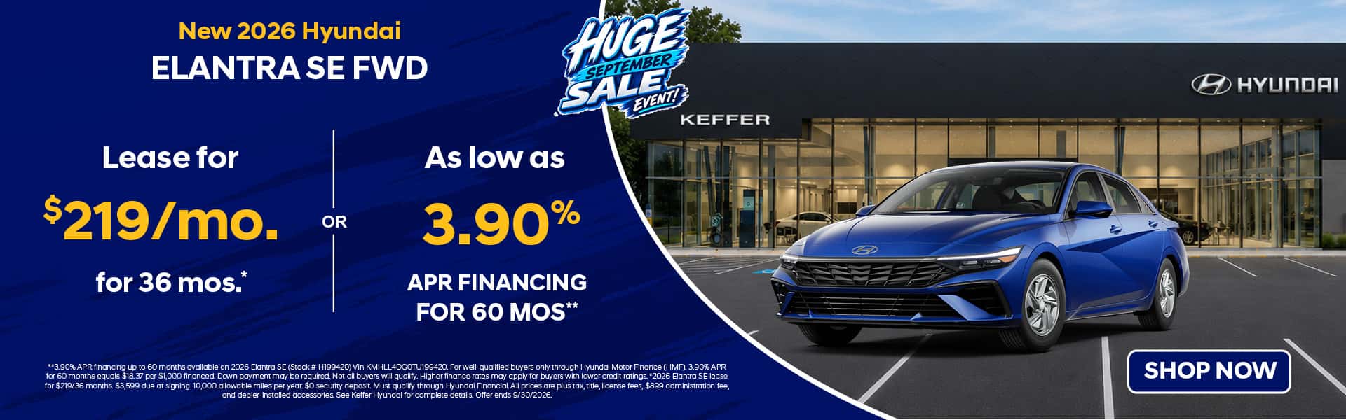 Elantra SE Lease APR Offer