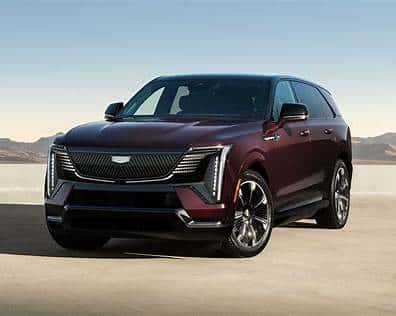2027 Curated by Cadillac ESCALADE IQ in custom burgundy exterior finish