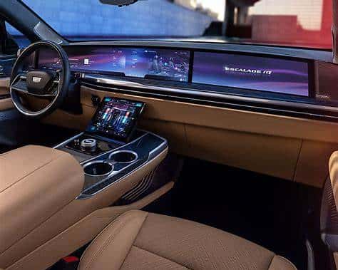 2027 Cadillac ESCALADE IQ front interior with 55-inch display