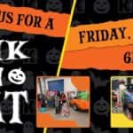 Banner with photos of previous years of trunk or treat
