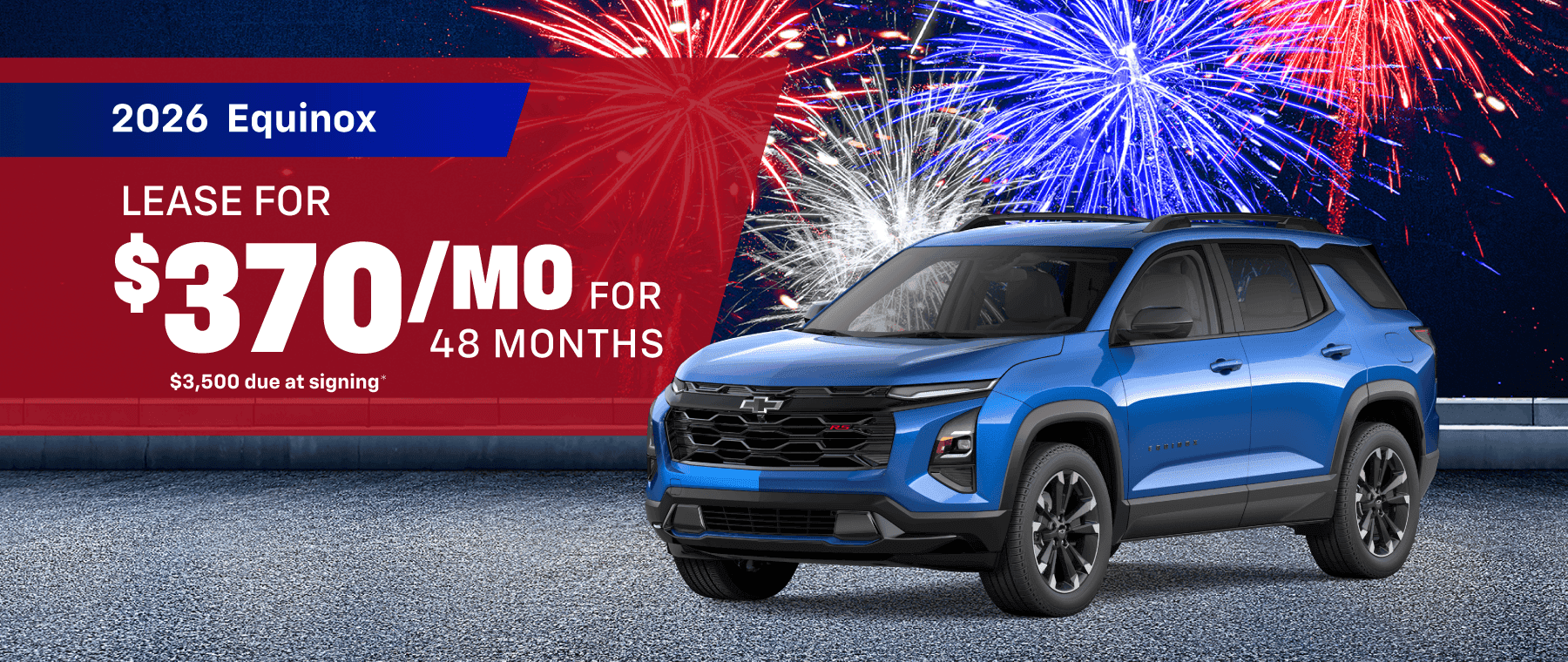 2026 Chevrolet Equinox: Lease for $370/month for 48 months*