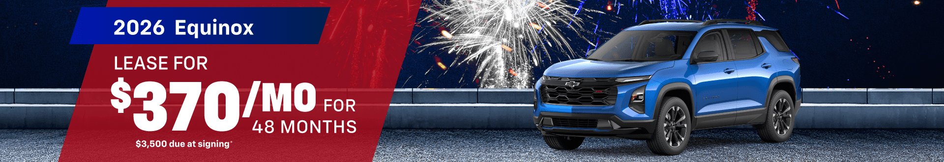 2026 Chevrolet Equinox: Lease for $370/month for 48 months*