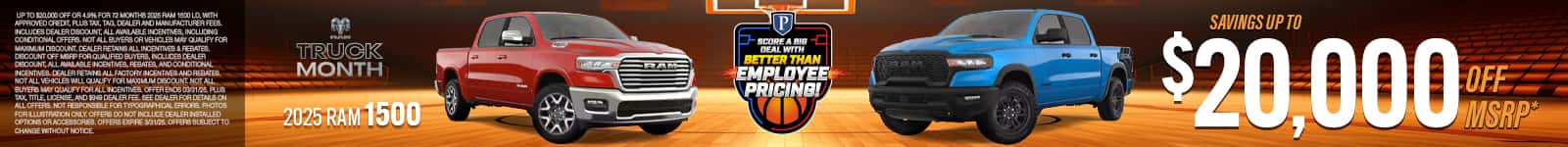 2025 Ram 1500 - savings up to $20,000 Off MSRP