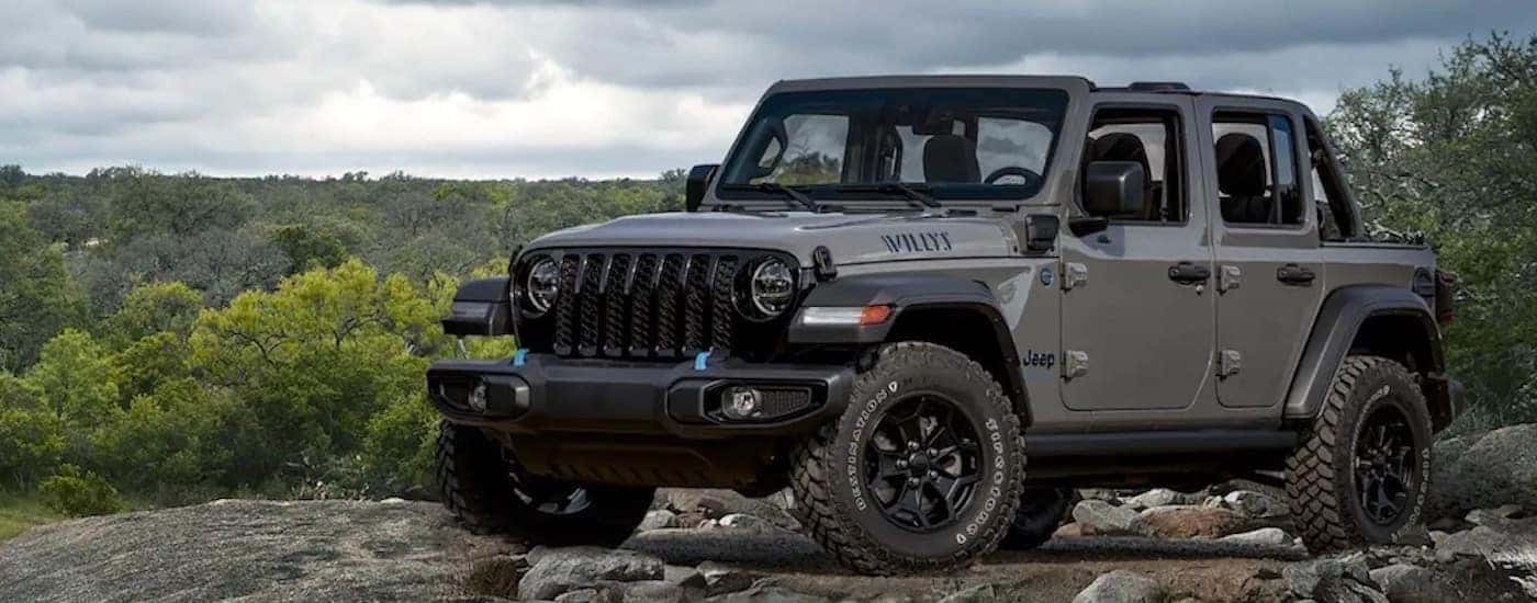 A grey 2025 Jeep Wrangler for sale near Charlotte.