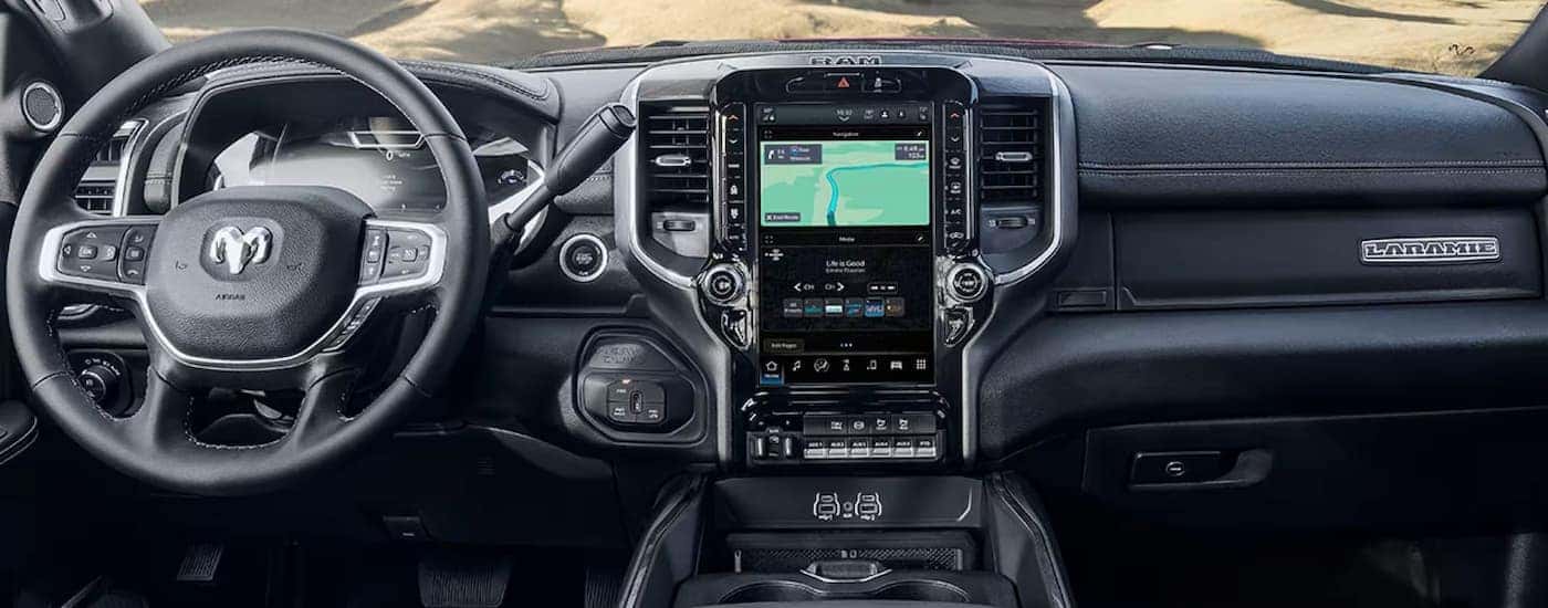 Infotainment and digital gauge cluster on a 2025 Ram 2500 for sale near Statesville