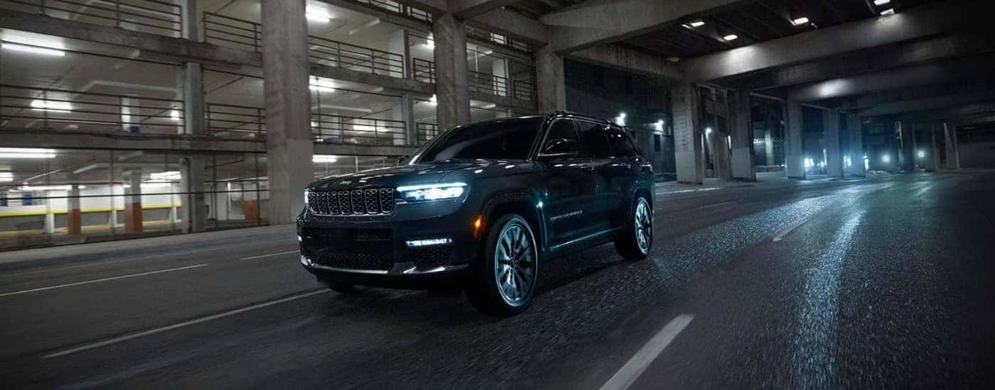 A black 2025 Jeep Grand Cherokee L for sale near Statesville from the front.
