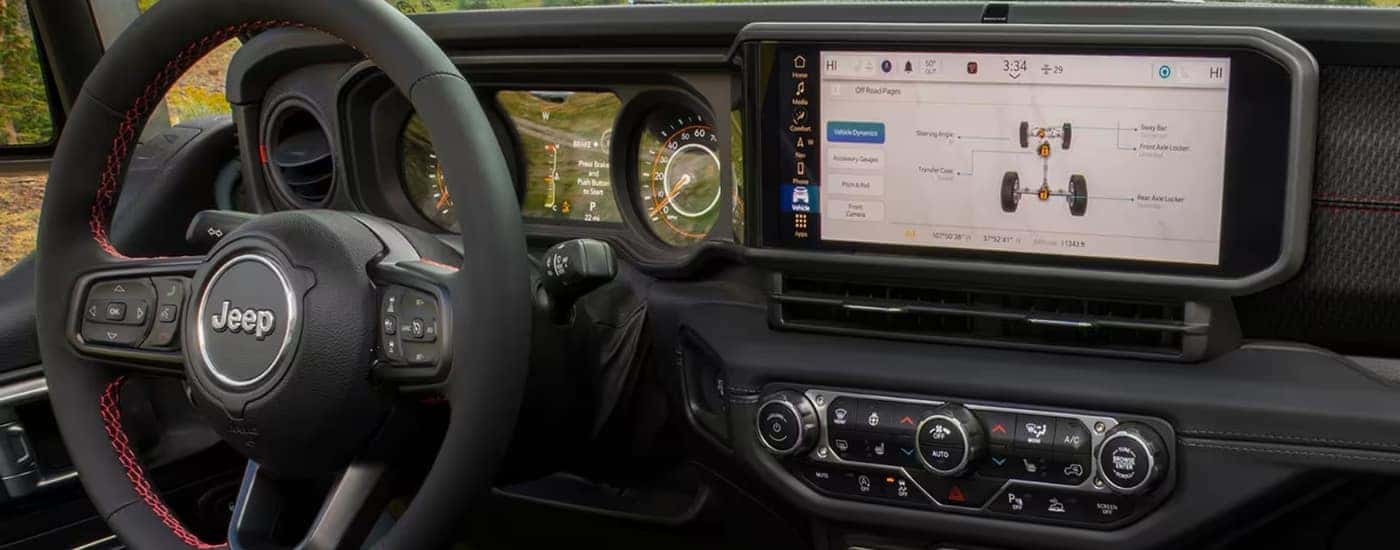 Infotainment screen in a 2025 Jeep Gladiator.