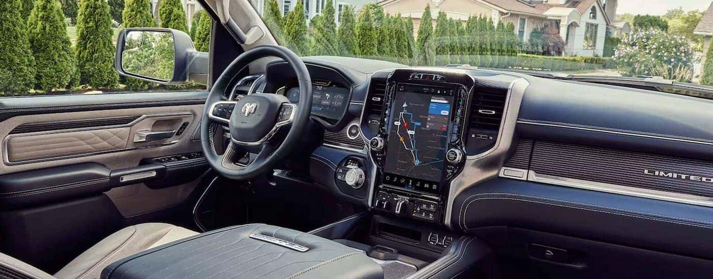The gray interior in a used 2024 Ram 1500 for sale near Charlotte.