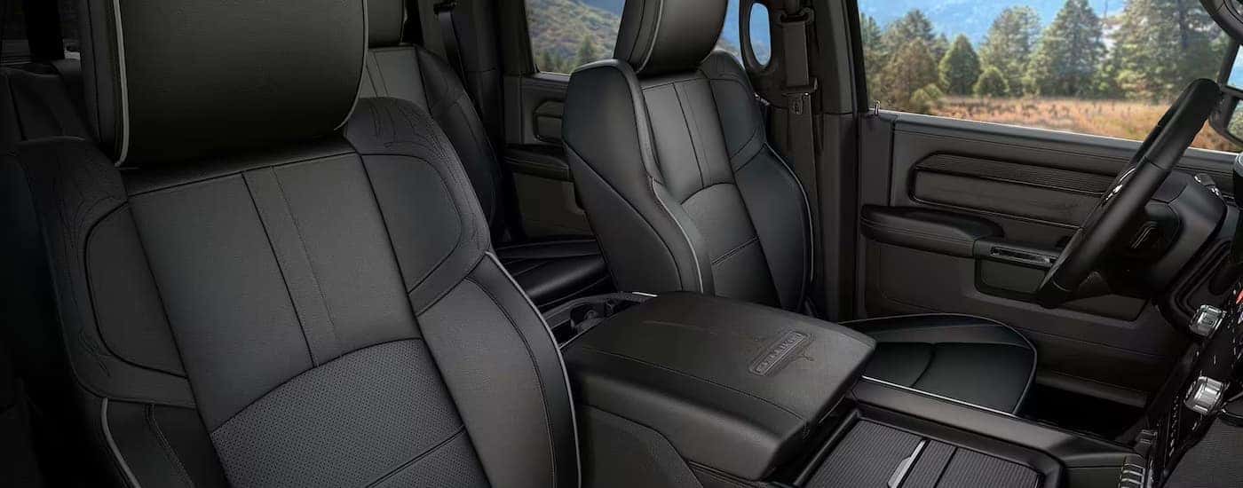 The black interior in a 2024 Ram 3500.