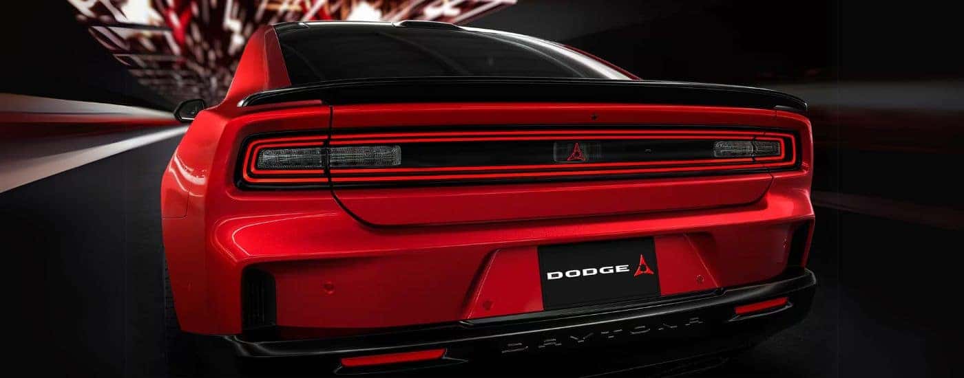 Taillights on a red 2025 Dodge Charger for sale near Charlotte