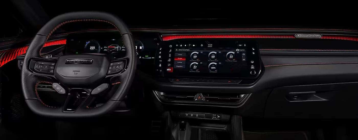 Infotainment and digital gauge cluster on a 2025 Dodge Charger for sale near Denver
