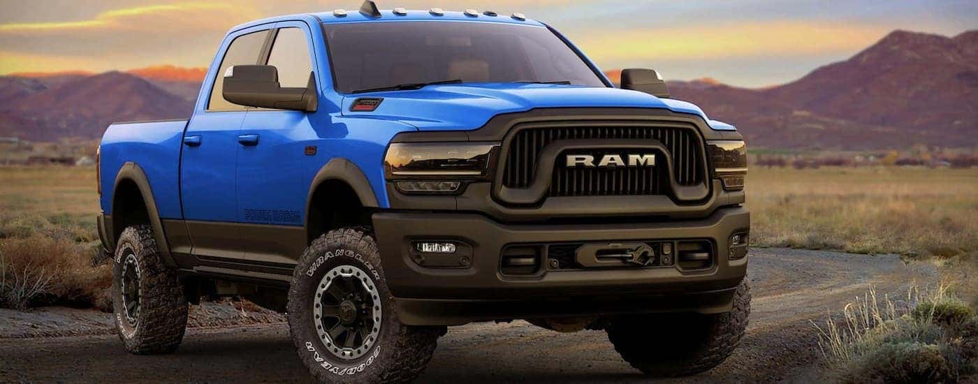 A blue 2022 Dodge Ram 2500 Power Wagon from the front.