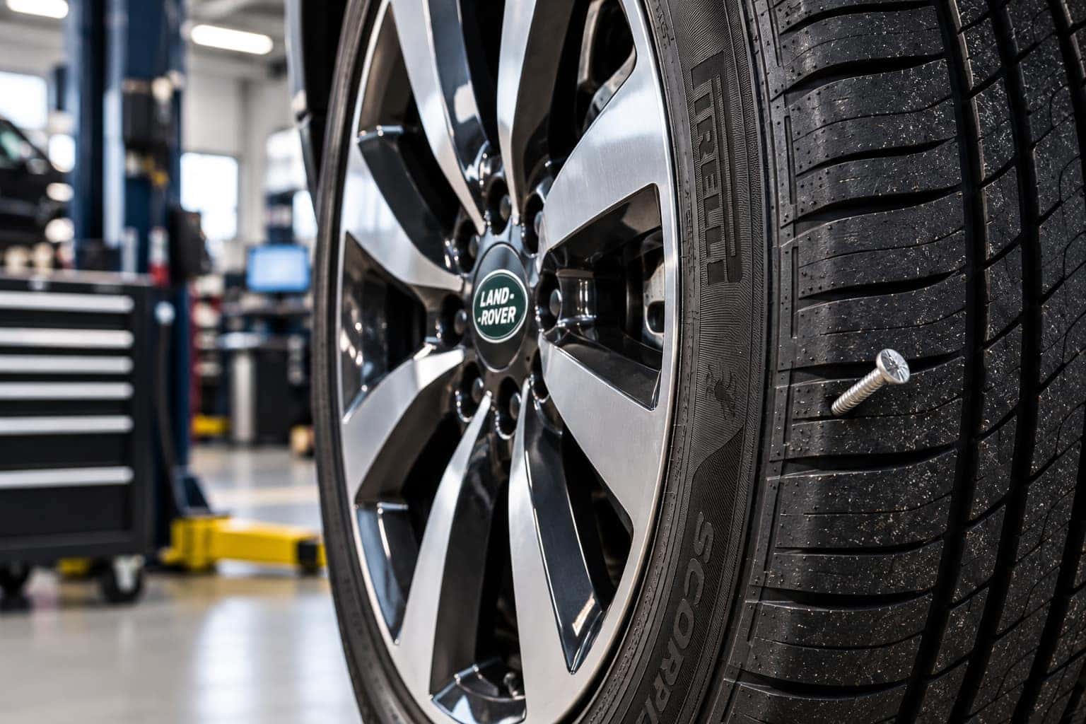 tire with embedded nail