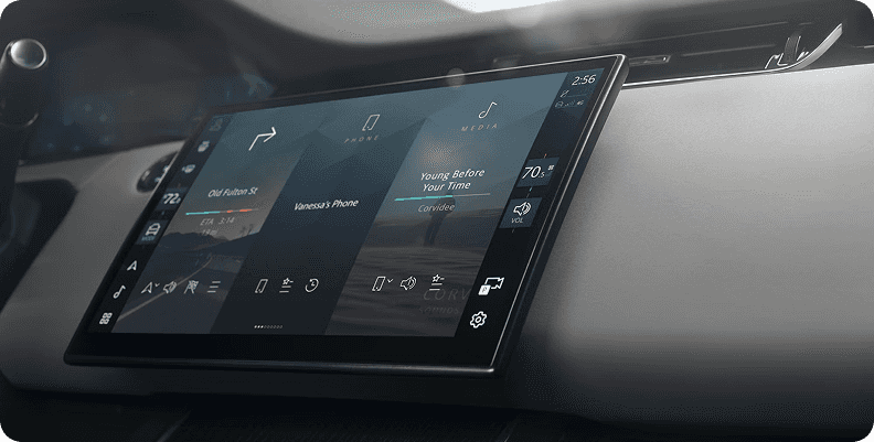 Range Rover Evoque Pivi Pro infotainment touchscreen