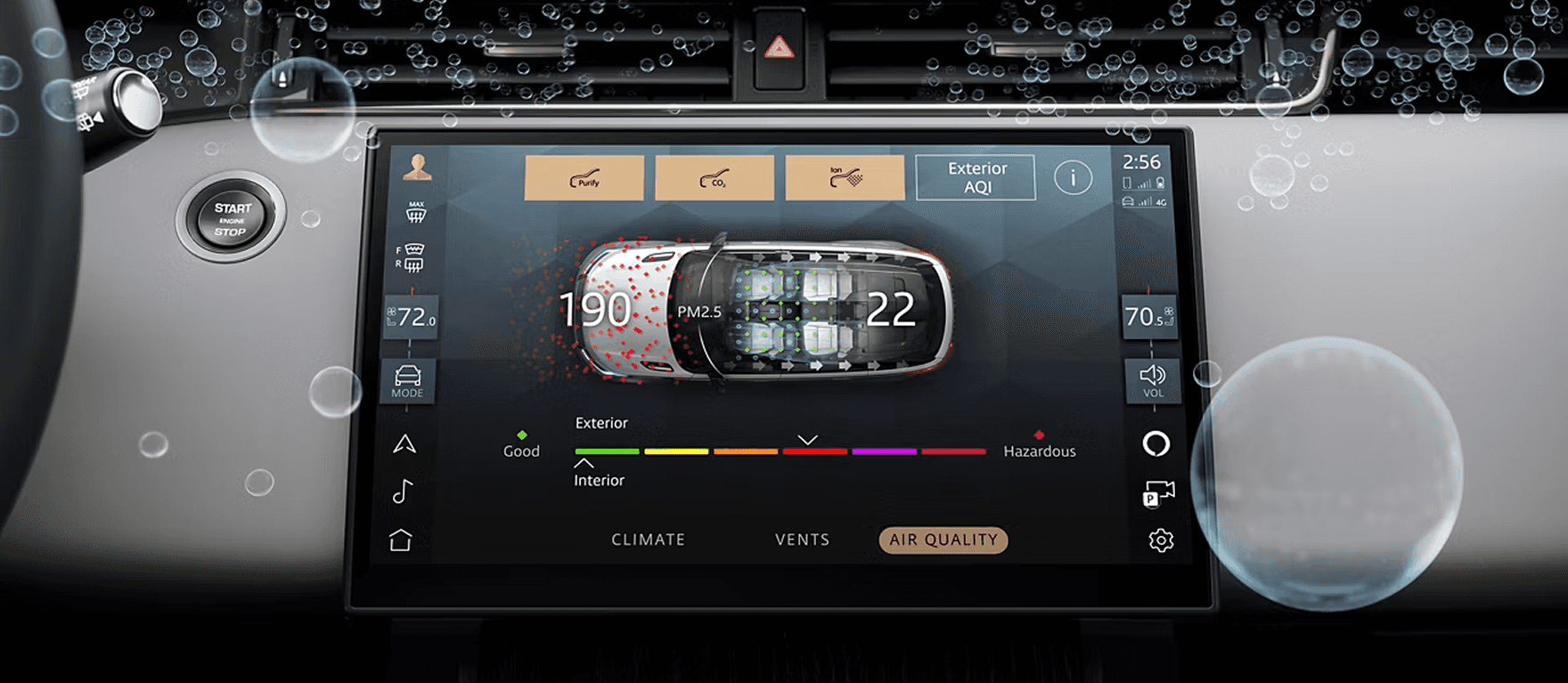 Range Rover Evoque cabin air purification system
