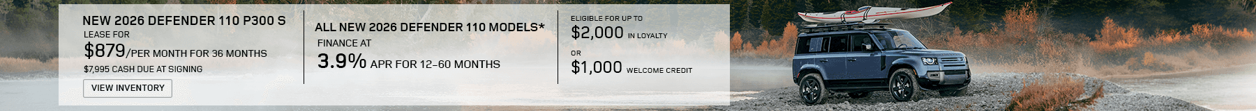 August Defender 110 Lease and APR Offer