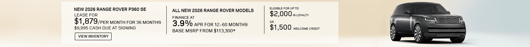 August Range Rover Lease and APR Offer