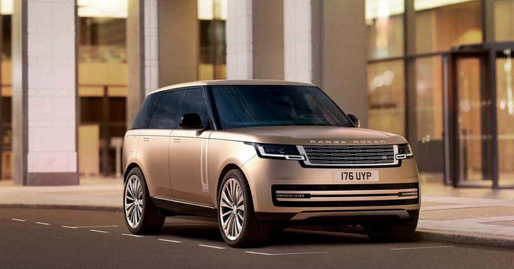 A 2026 Range Rover parked outside a building