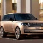 A 2026 Range Rover parked outside a building
