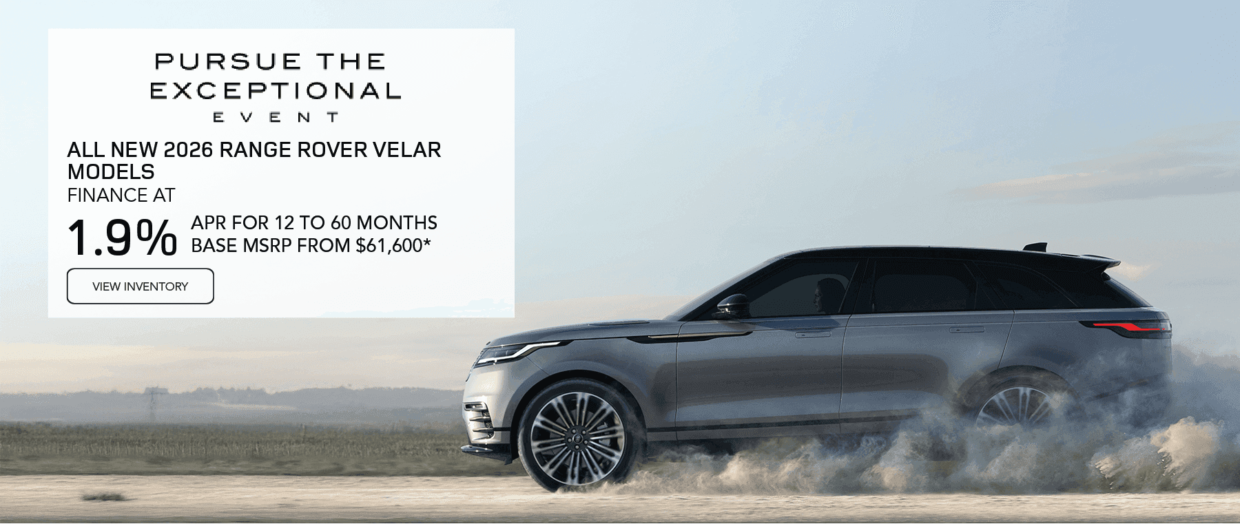 New 2026 Range Rover Velar APR August National Offer