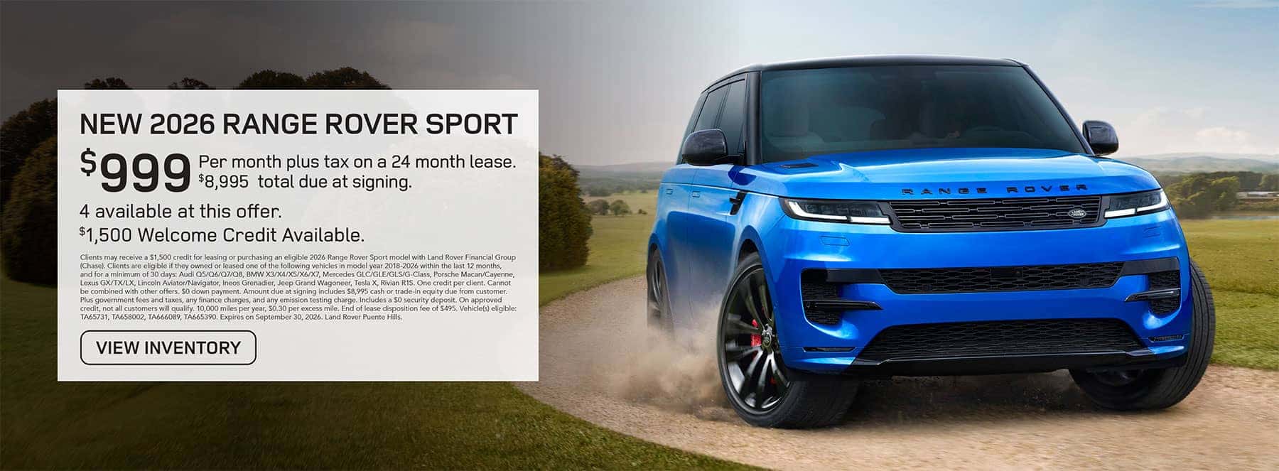 Sep Range Rover Sport Blue 2026