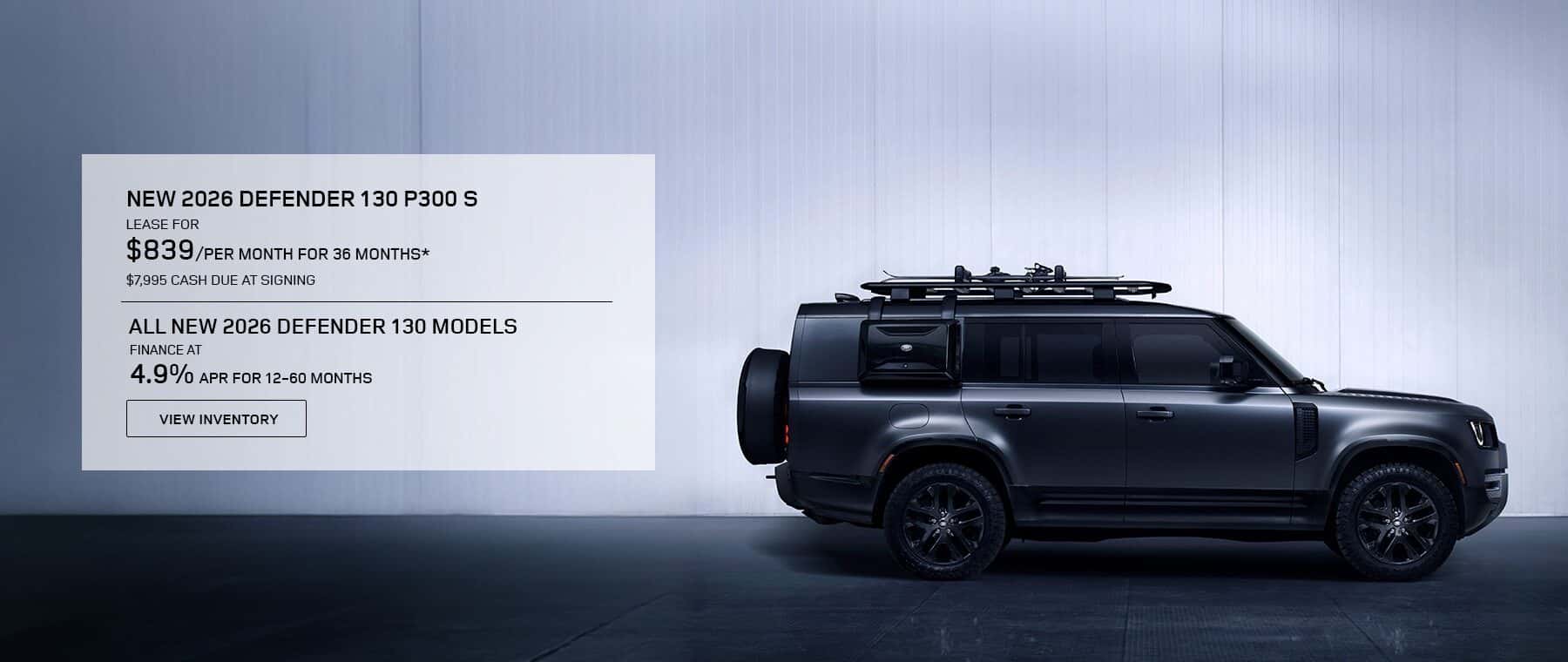 New Defender 130 Lease and APR offers