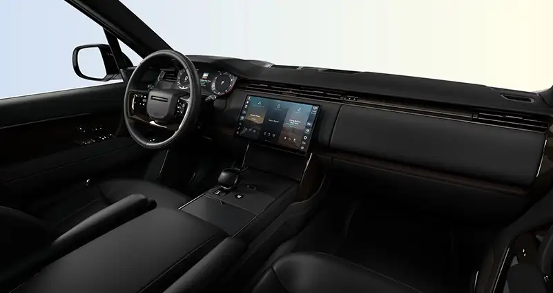 Range Rover Natural Black Birch veneer with Moonlight Chrome finish