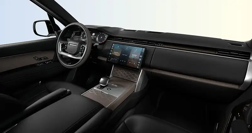 Range Rover Natural Dark Linear wenge veneer with mosaic metal inlay