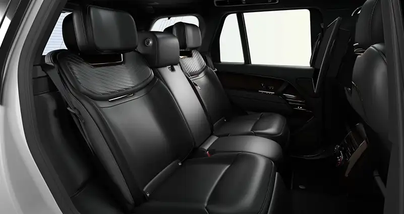 Range Rover SV Ebony Near-Aniline leather front and Ebony Semi-Aniline leather rear seats with Ebony interior