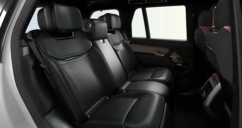 Range Rover SV Intrepid Rosewood Near-Aniline leather front and Ebony Semi-Aniline leather rear seats with Ebony interior