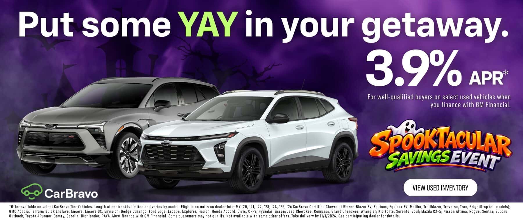 3.9% APR on CarBravo Certified Vehicles