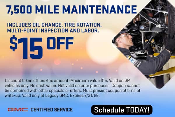$15 off 7,500 Mile Maintenance