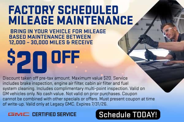 $20 Off Factory Scheduled Mileage Maintenance
