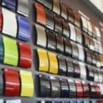 Car paint color swatches