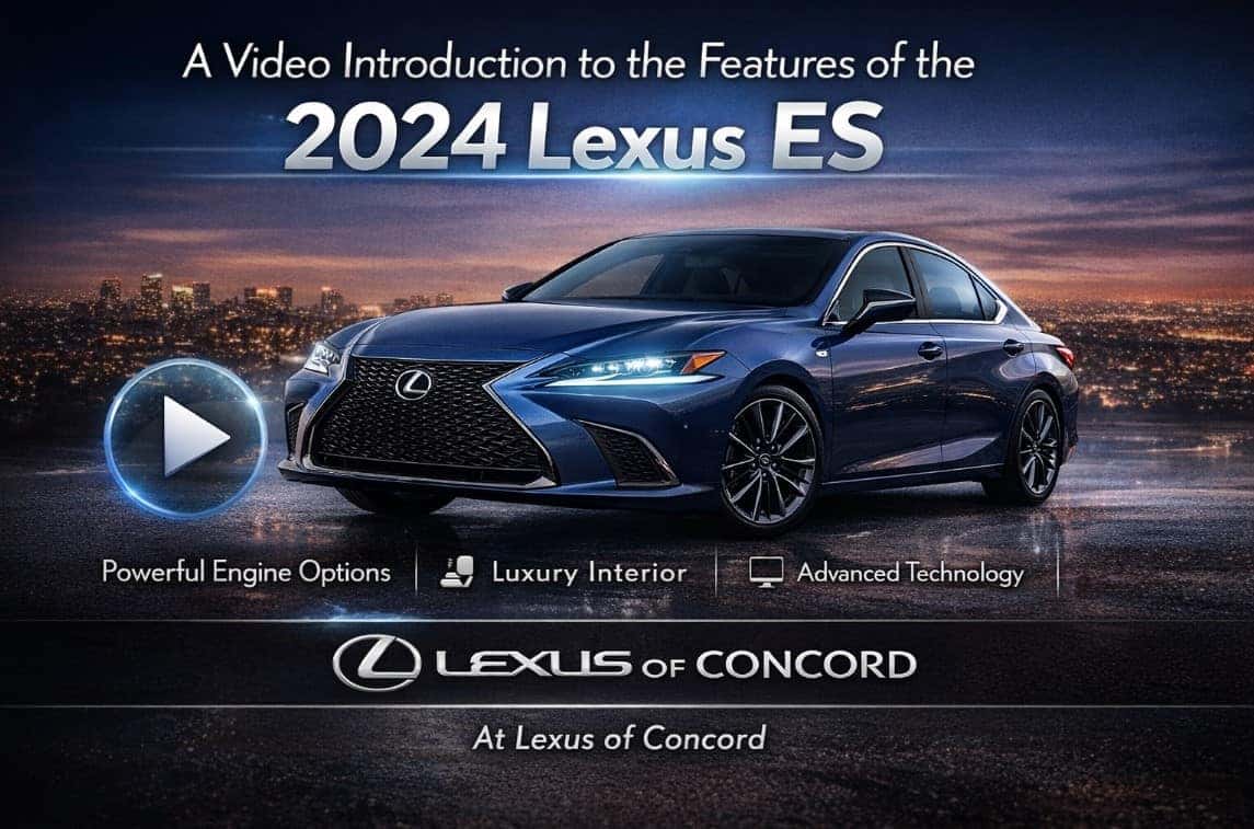 2024 Lexus ES luxury sedan feature overview at Lexus of Concord dealership in Concord CA
