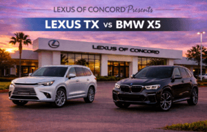 Side by side comparison of Lexus TX vs BMW x5