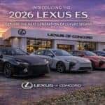 2026 Lexus ES hybrid and ES BEV luxury sedan lineup at Lexus of Concord dealership