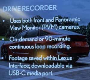 2026 Lexus Drive Recorder