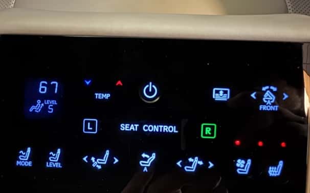 2026 Lexus ES Rear Lounge Seat controls