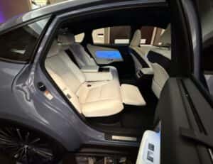 Rear lounge seating with massage and executive package features in the 2026 Lexus ES