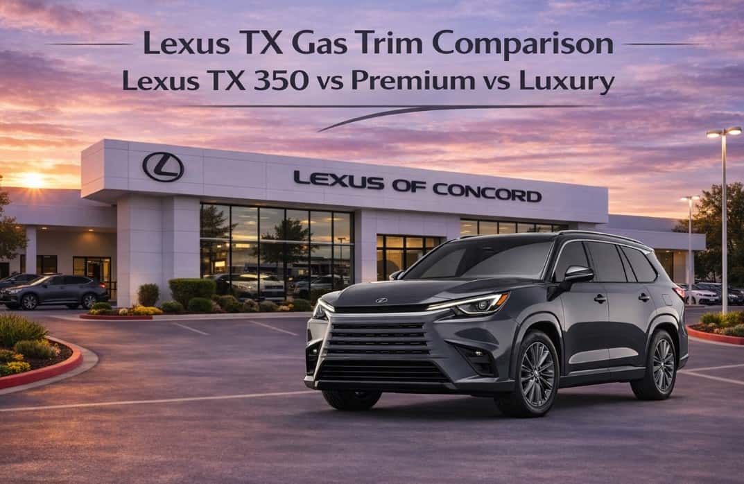 Lexus TX Gas Trim Comparison: TX 350 vs TX 350 Premium vs TX 350 Luxury vs TX 350 F SPORT Handling
