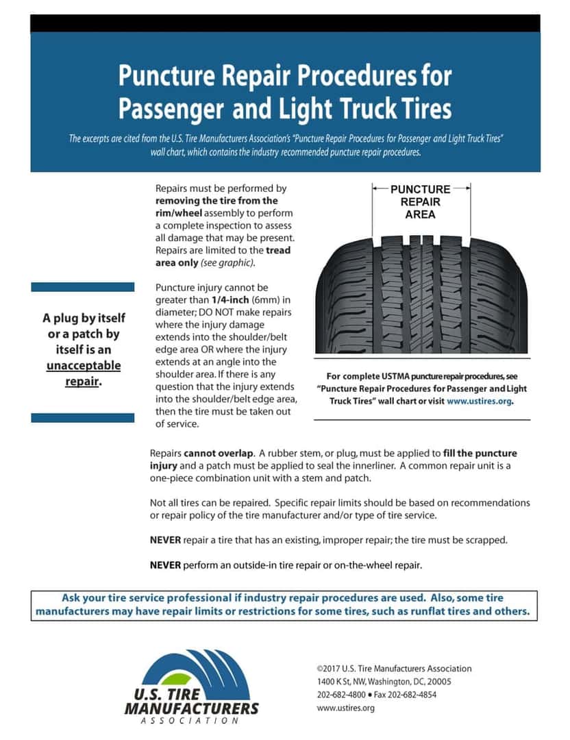 Car and Truck Tire Repair Procedures